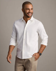 Brezza Linen-Blend Shirt -- White Onyx