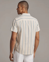 Brezza Linen-Blend Short Sleeve Shirt -- Linen Vintage Stripe
