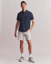 Commuter® Seersucker Short Sleeve Button Down -- True Navy