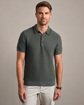 Fine Knit Sweater Polo -- Olive Shadow