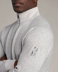 NBA Logo Heritage Midweight 1/4 Zip -- Heather Gray