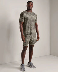 Rush Seamless Tee -- Fatigue Green Washed Print