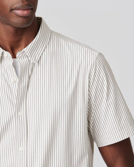 Commuter® Short Sleeve Button Down -- Khaki Stripe