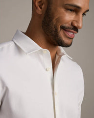 Brezza Linen-Blend Shirt -- White Onyx