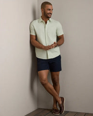 Brezza Linen-Blend Short Sleeve Shirt -- Cool Mint
