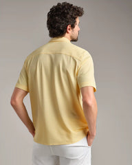Commuter Seersucker Camp Collar Shirt -- Yellow Dawn