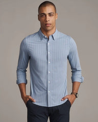 [OFFLINE] Commuter Shirt - Slim Fit - Papi Stripe -- Washed Navy Stripe