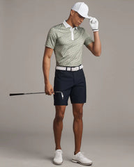 Golf Sport Polo -- Green Sage Triangle Geo