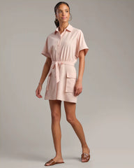 Mirage Shirt Dress -- Rose Petal