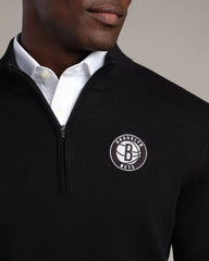 NBA Commuter® 1/4 Zip Sweater -- Black -- Brooklyn Nets