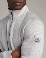 NBA Heritage Midweight 1/4 Zip -- Heather Gray -- Charlotte Hornets