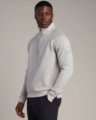 NBA Logo Heritage Midweight 1/4 Zip -- Heather Gray