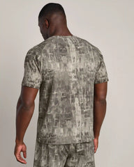 Rush Seamless Tee -- Fatigue Green Washed Print