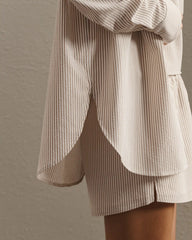 Saltair Button Up -- Taupe Stripe