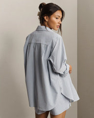 Saltair Button Up -- Washed Navy Stripe