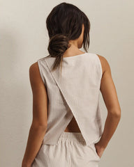 Saltair Tank -- Taupe Stripe