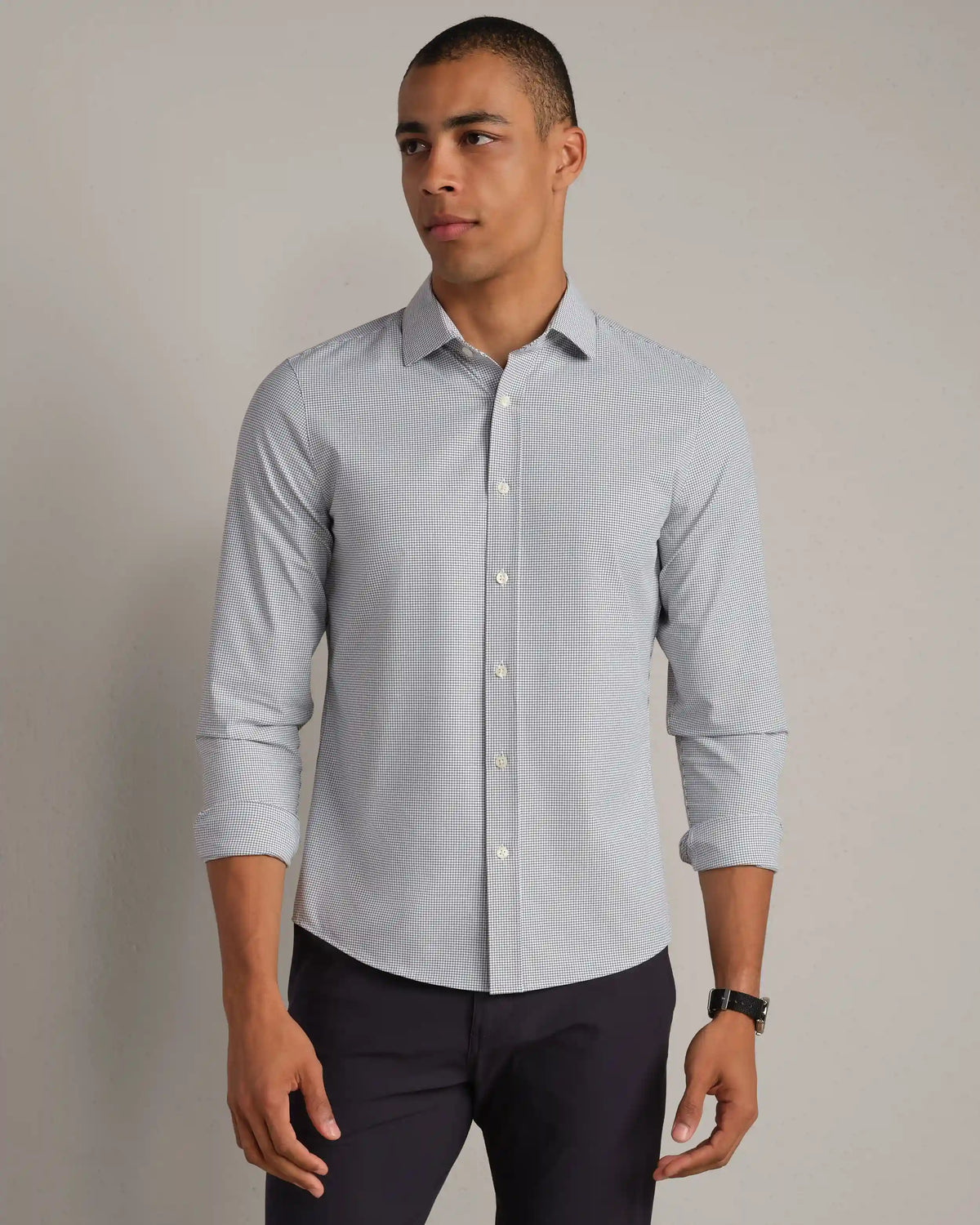 State of Mind Shirt - Slim Fit -- Lichen Green Grid