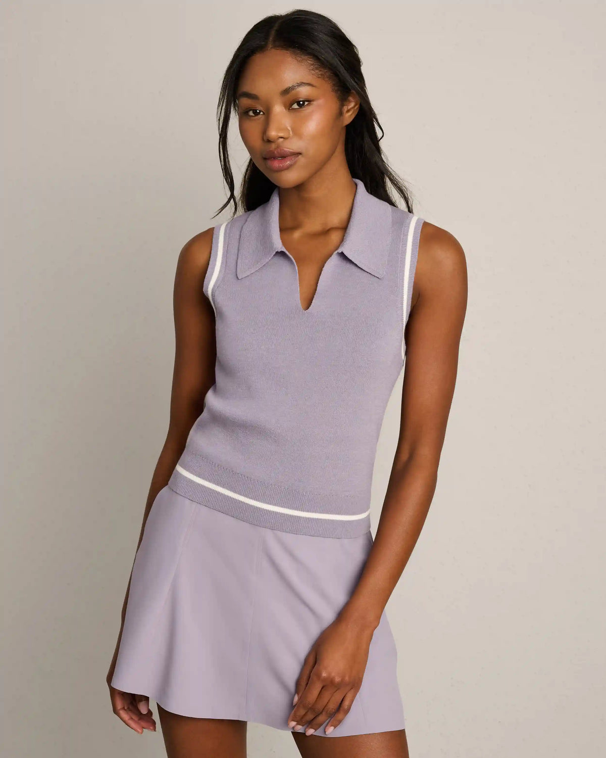 Views Sleeveless Polo -- Purple Smoke